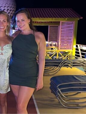 Zara Dark Green Halter Mini Dress